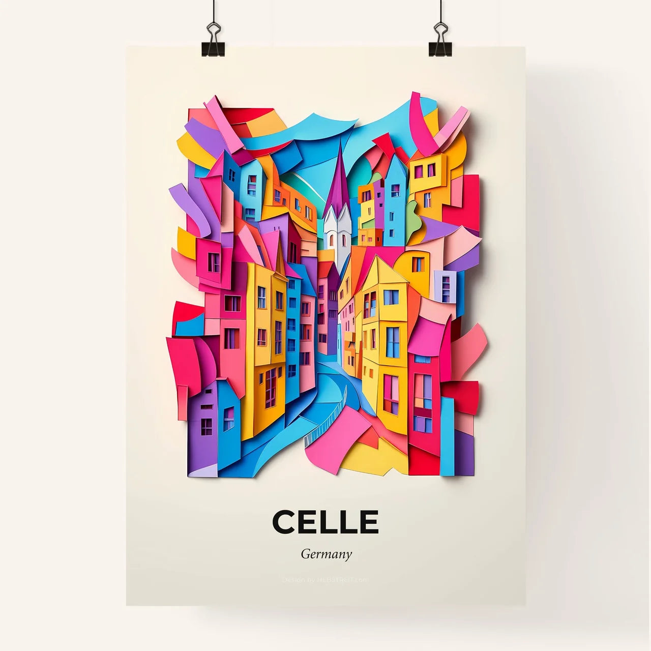Vivid Celle, Germany, Colorful Poster