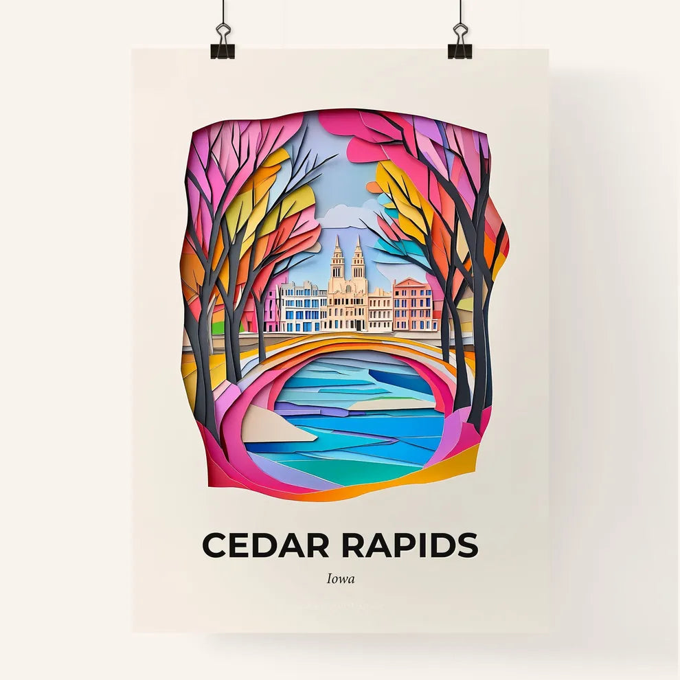 Vivid Cedar Rapids, Iowa, Colorful Poster