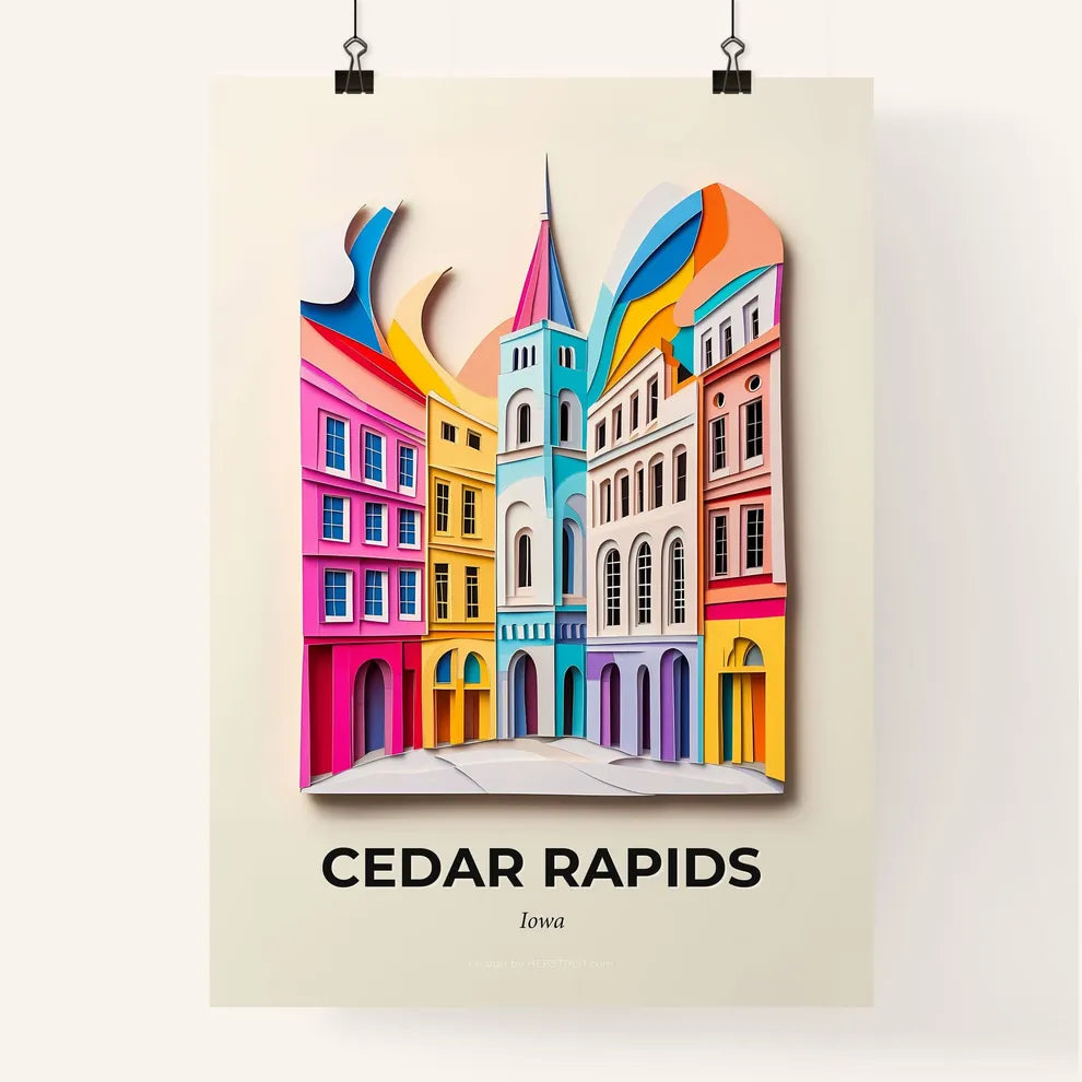 Vivid Cedar Rapids, Iowa, Colorful Poster