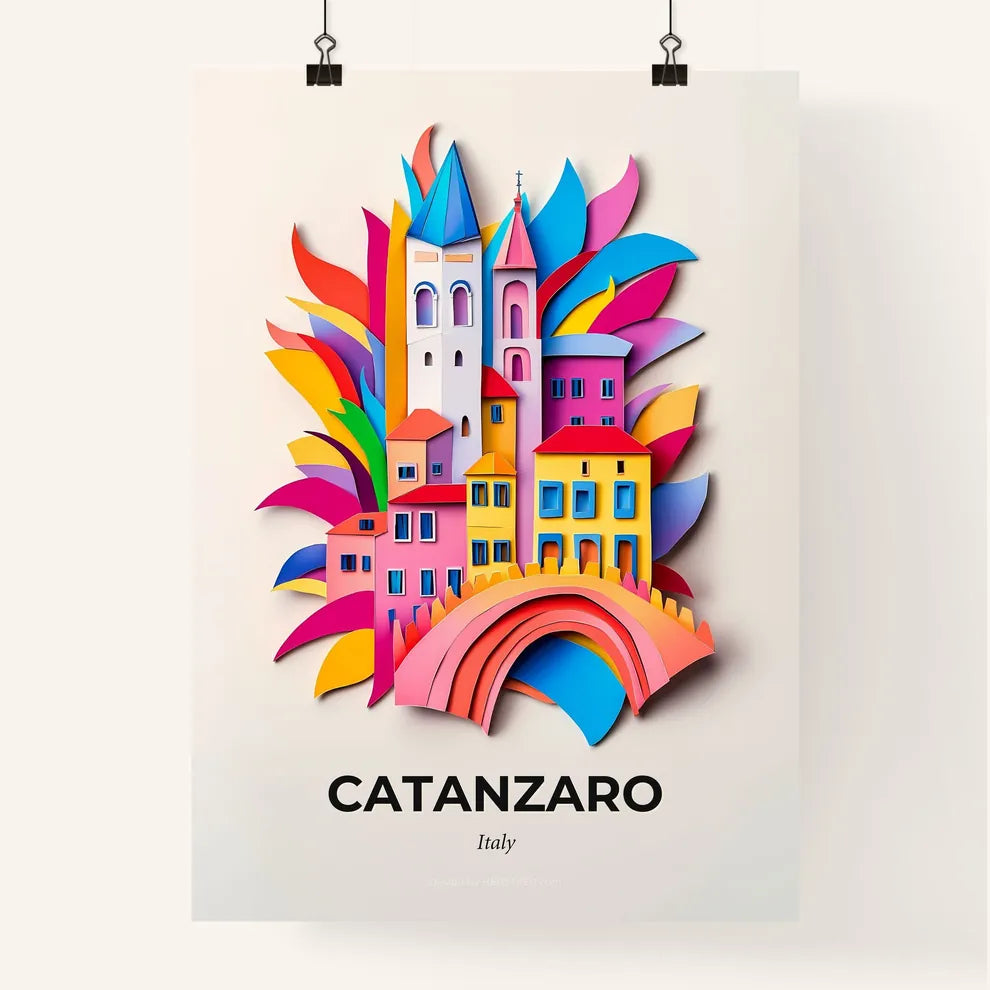 Vivid Catanzaro, Italy, Colorful Poster