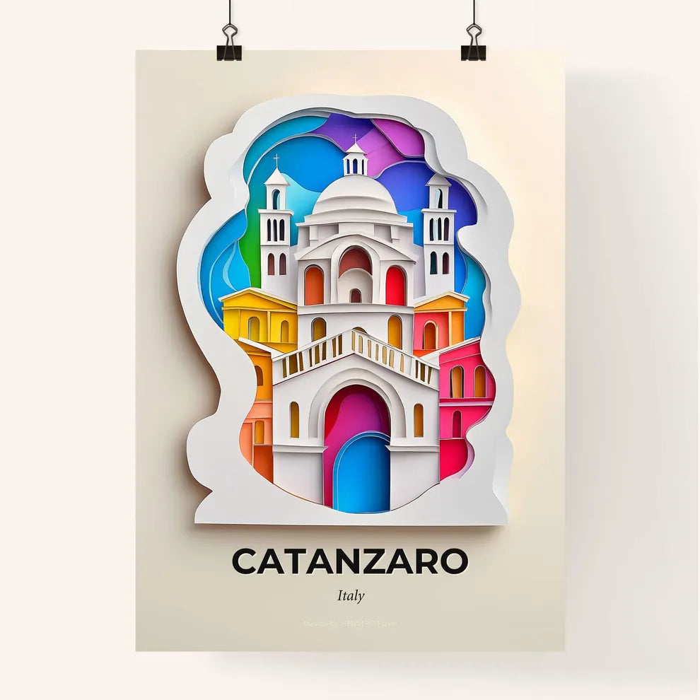 Vivid Catanzaro, Italy, Colorful Poster