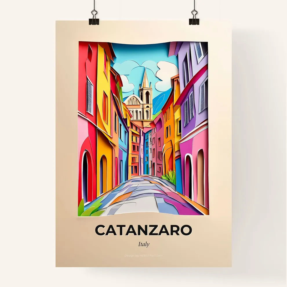 Vivid Catanzaro, Italy, Colorful Poster