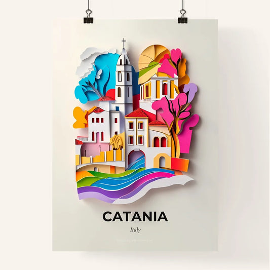 Vivid Catania, Italy, Colorful Poster