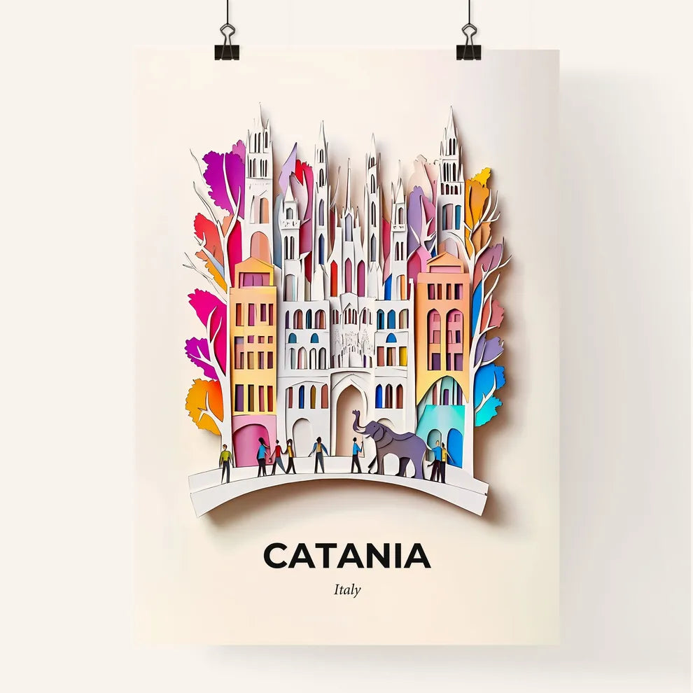Vivid Catania, Italy, Colorful Poster