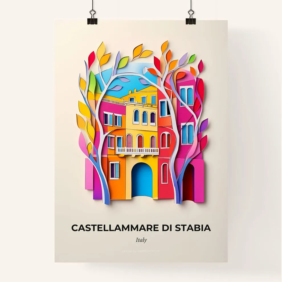 Vivid Castellammare di Stabia, Italy, Colorful Poster