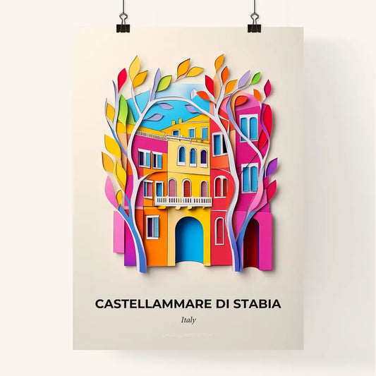 Vivid Castellammare di Stabia, Italy, Colorful Poster