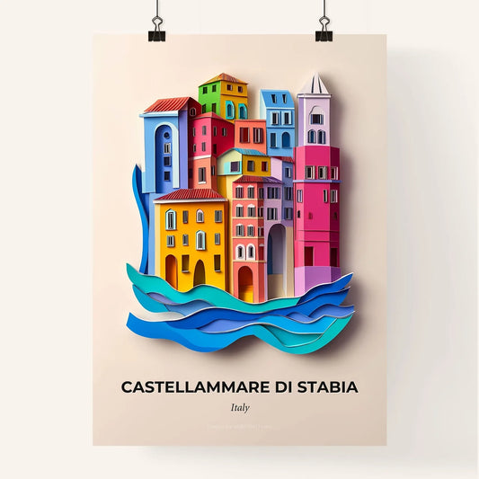 Vivid Castellammare di Stabia, Italy, Colorful Poster