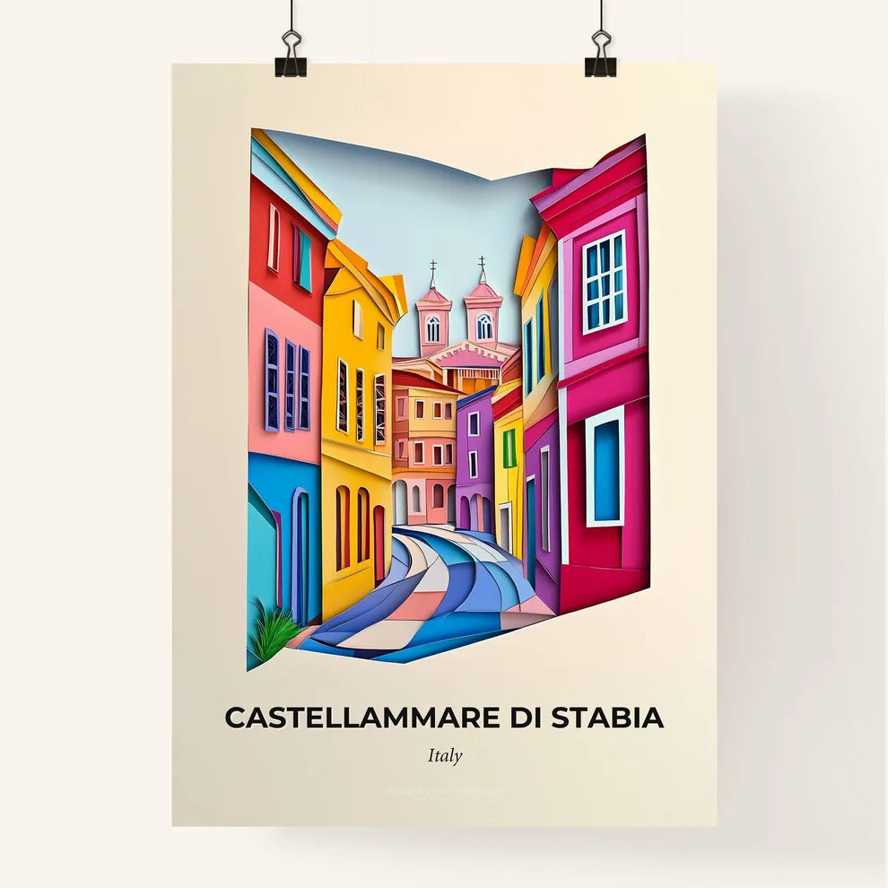 Vivid Castellammare di Stabia, Italy, Colorful Poster
