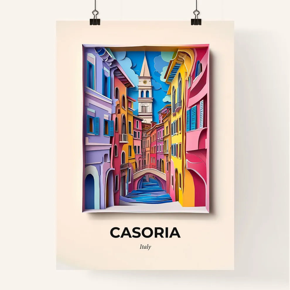 Vivid Casoria, Italy, Colorful Poster