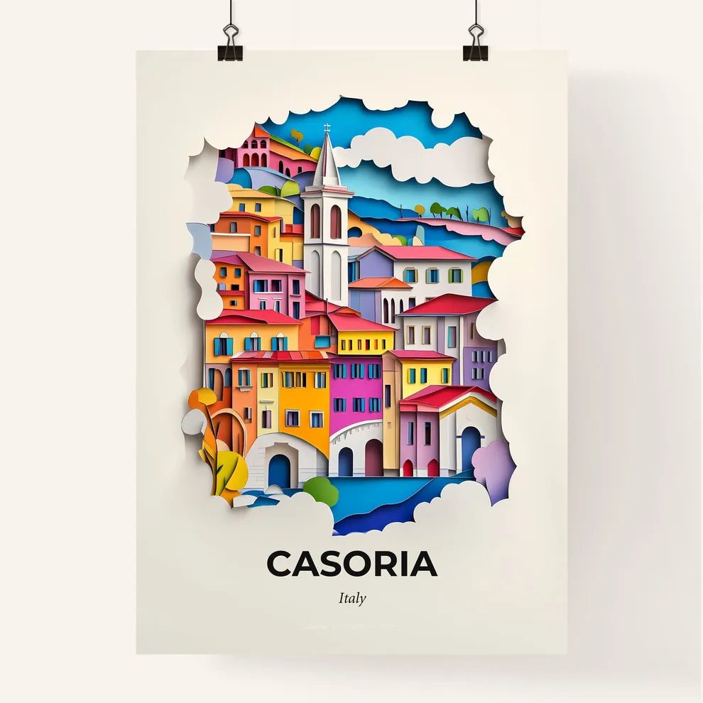 Vivid Casoria, Italy, Colorful Poster