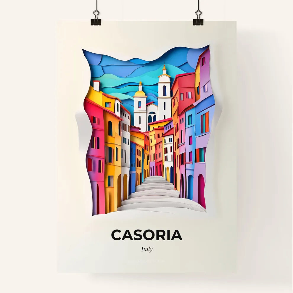 Vivid Casoria, Italy, Colorful Poster
