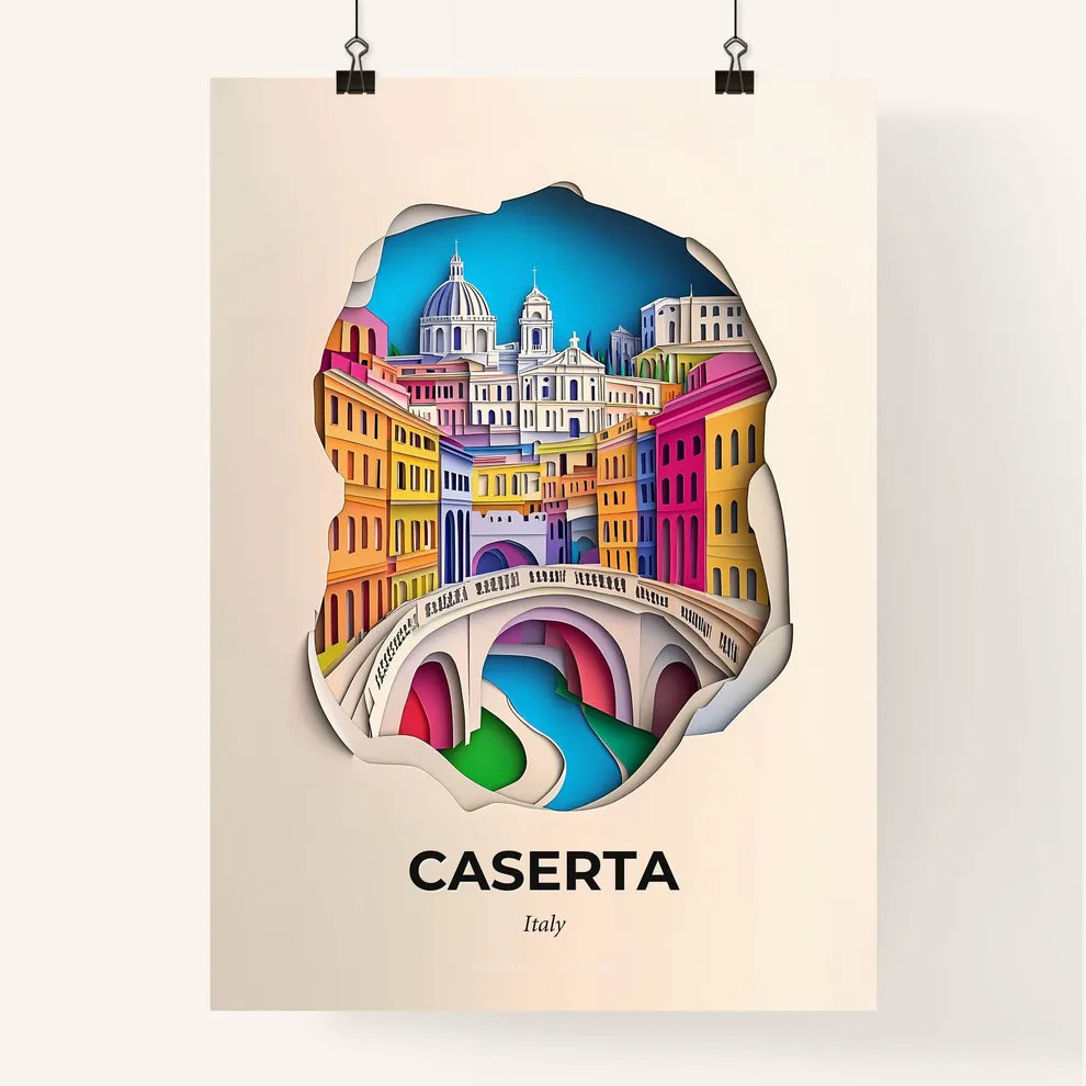 Vivid Caserta, Italy, Colorful Poster