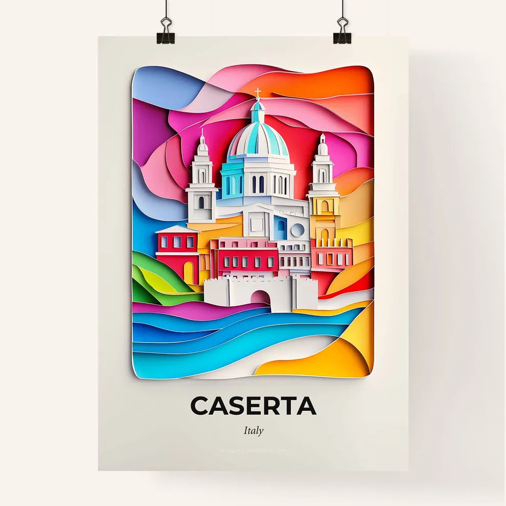Vivid Caserta, Italy, Colorful Poster