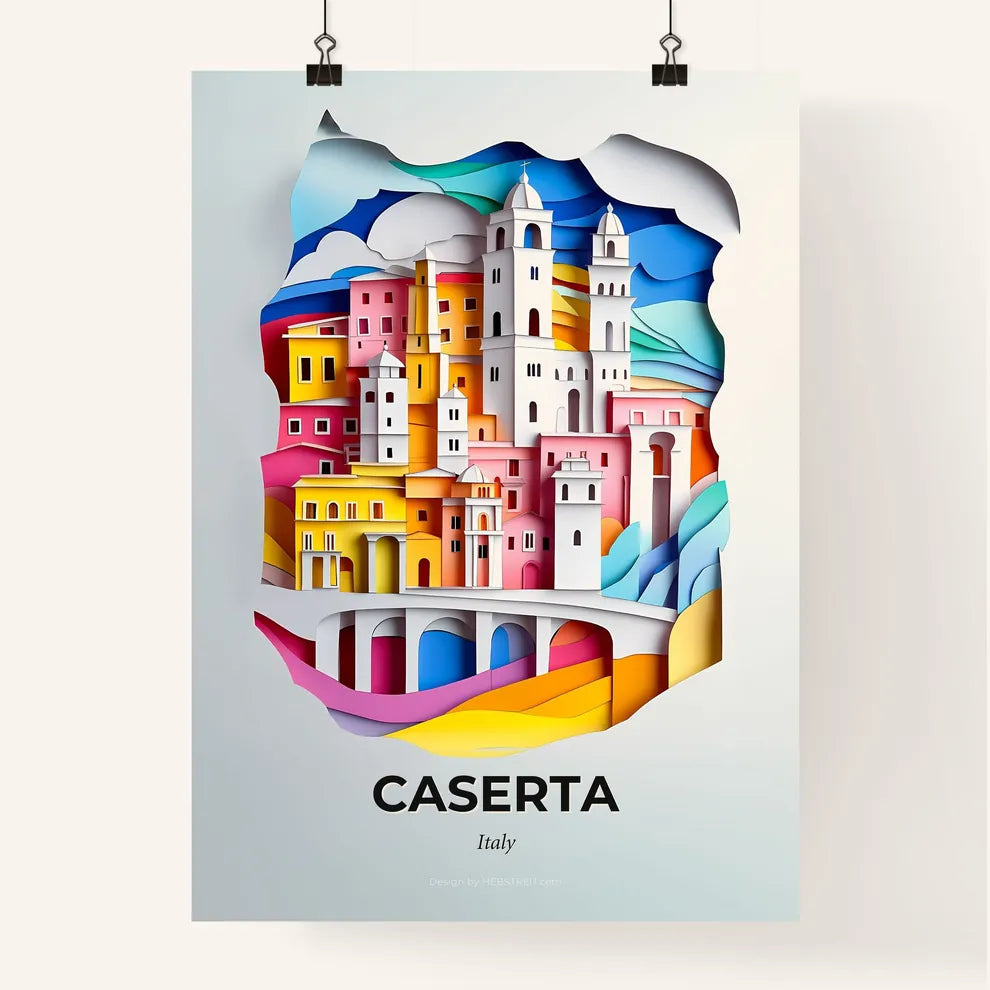 Vivid Caserta, Italy, Colorful Poster