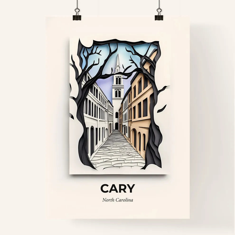 Vivid Cary, North Carolina, Colorful Poster