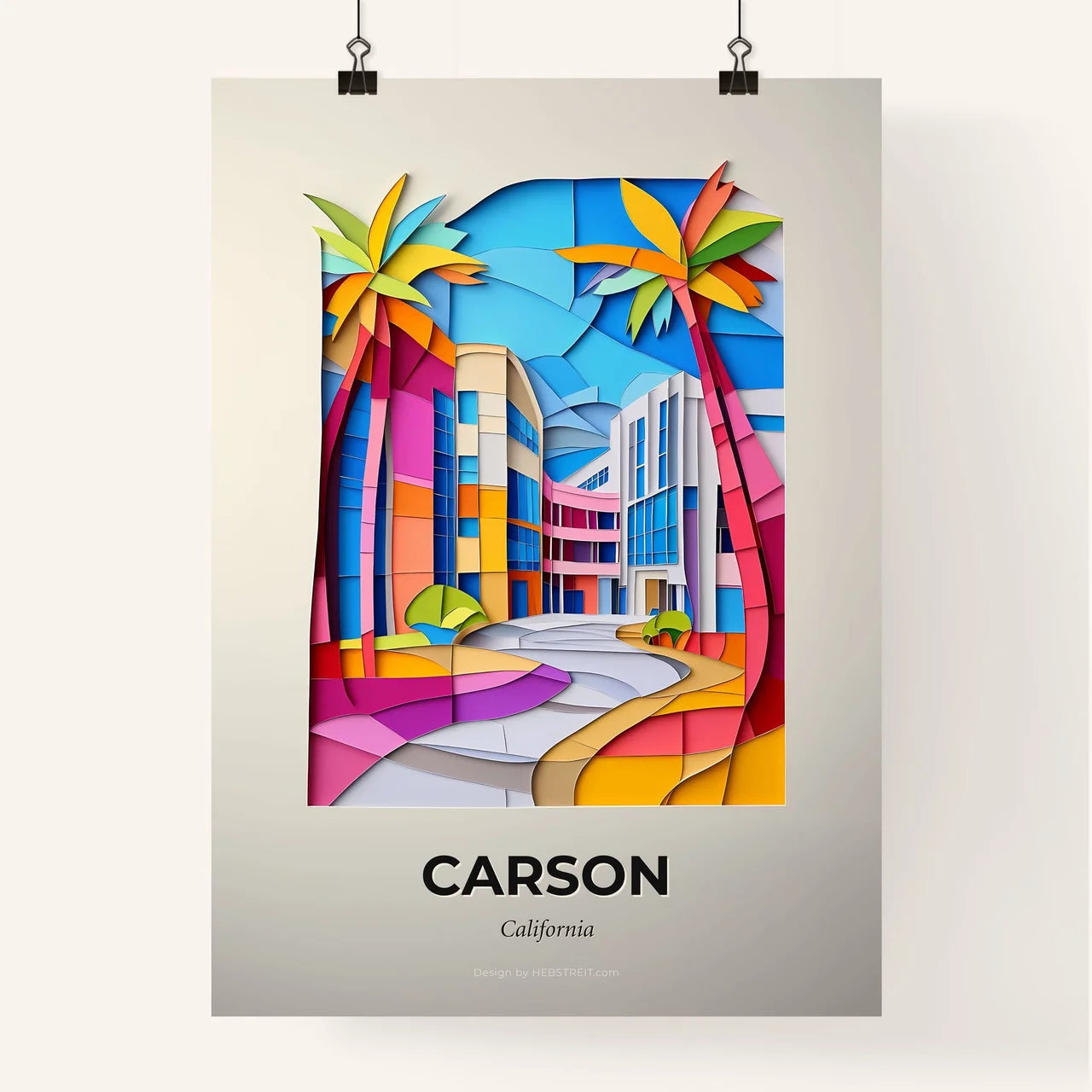 Vivid Carson, California, Colorful Poster