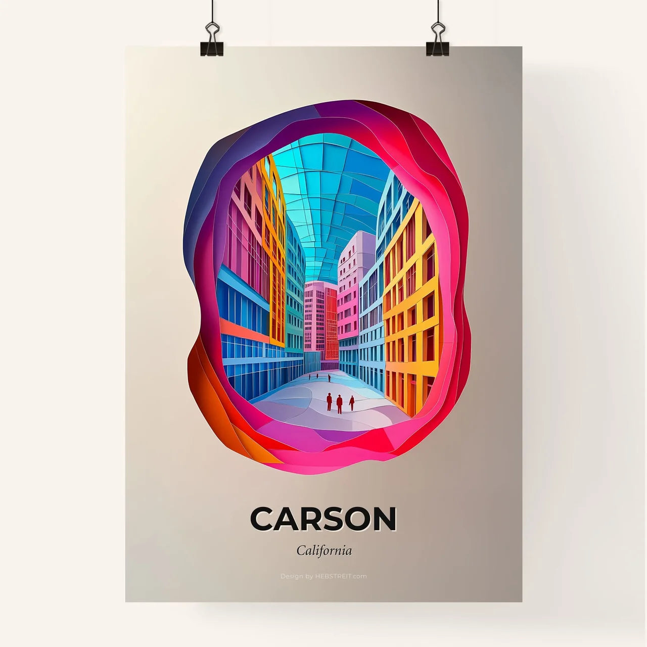 Vivid Carson, California, Colorful Poster