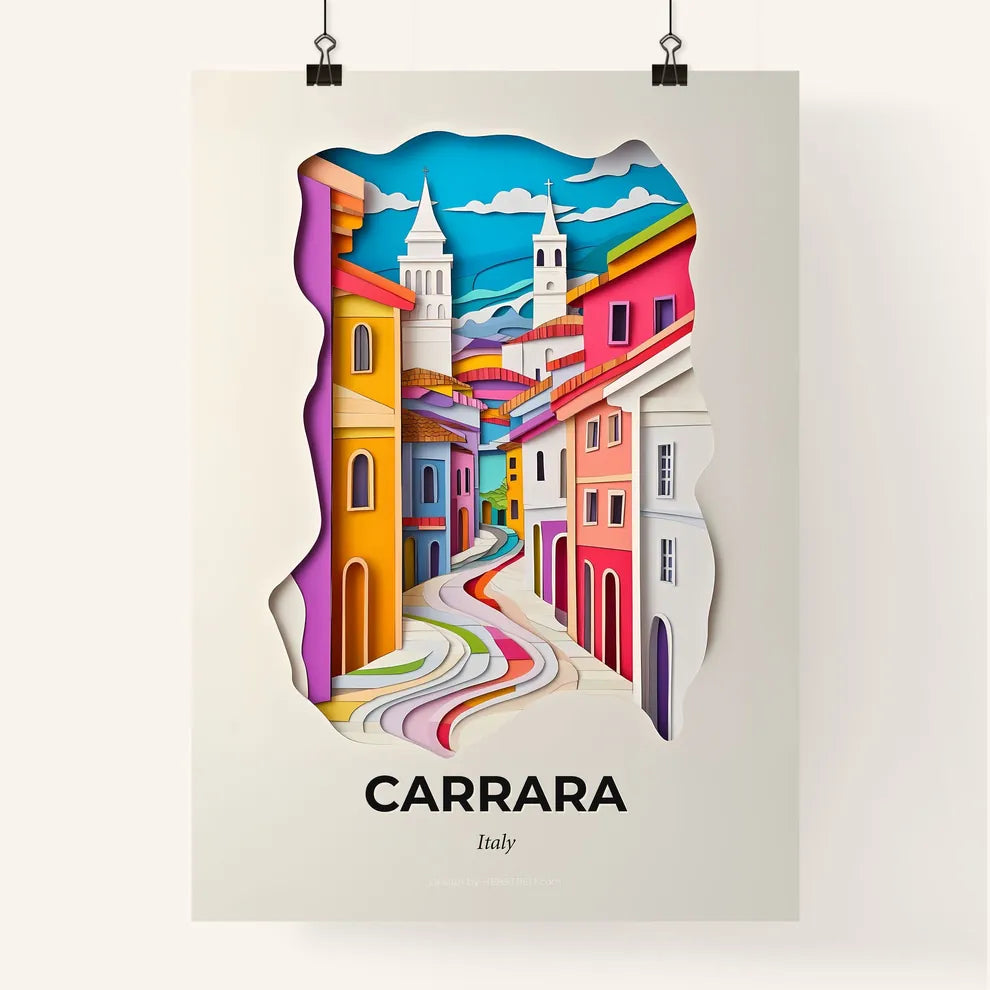 Vivid Carrara, Italy, Colorful Poster