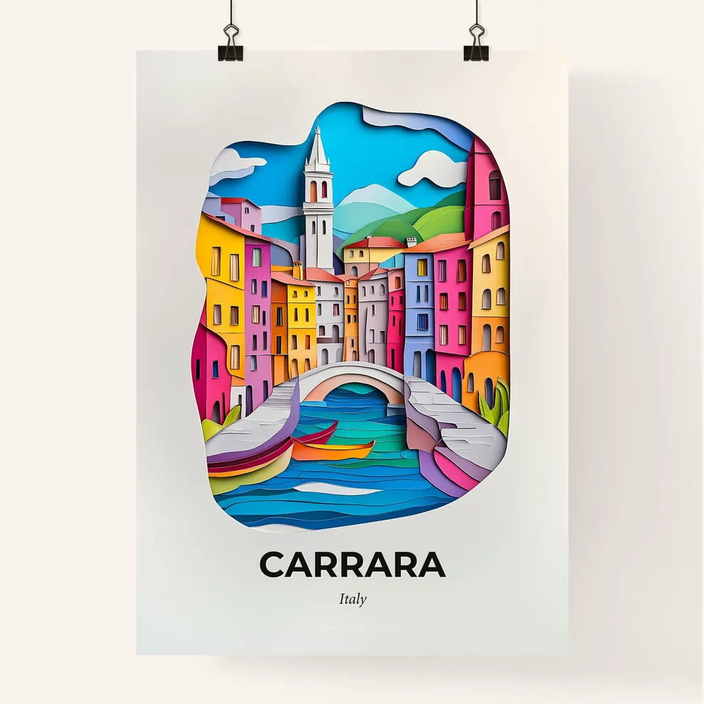 Vivid Carrara, Italy, Colorful Poster
