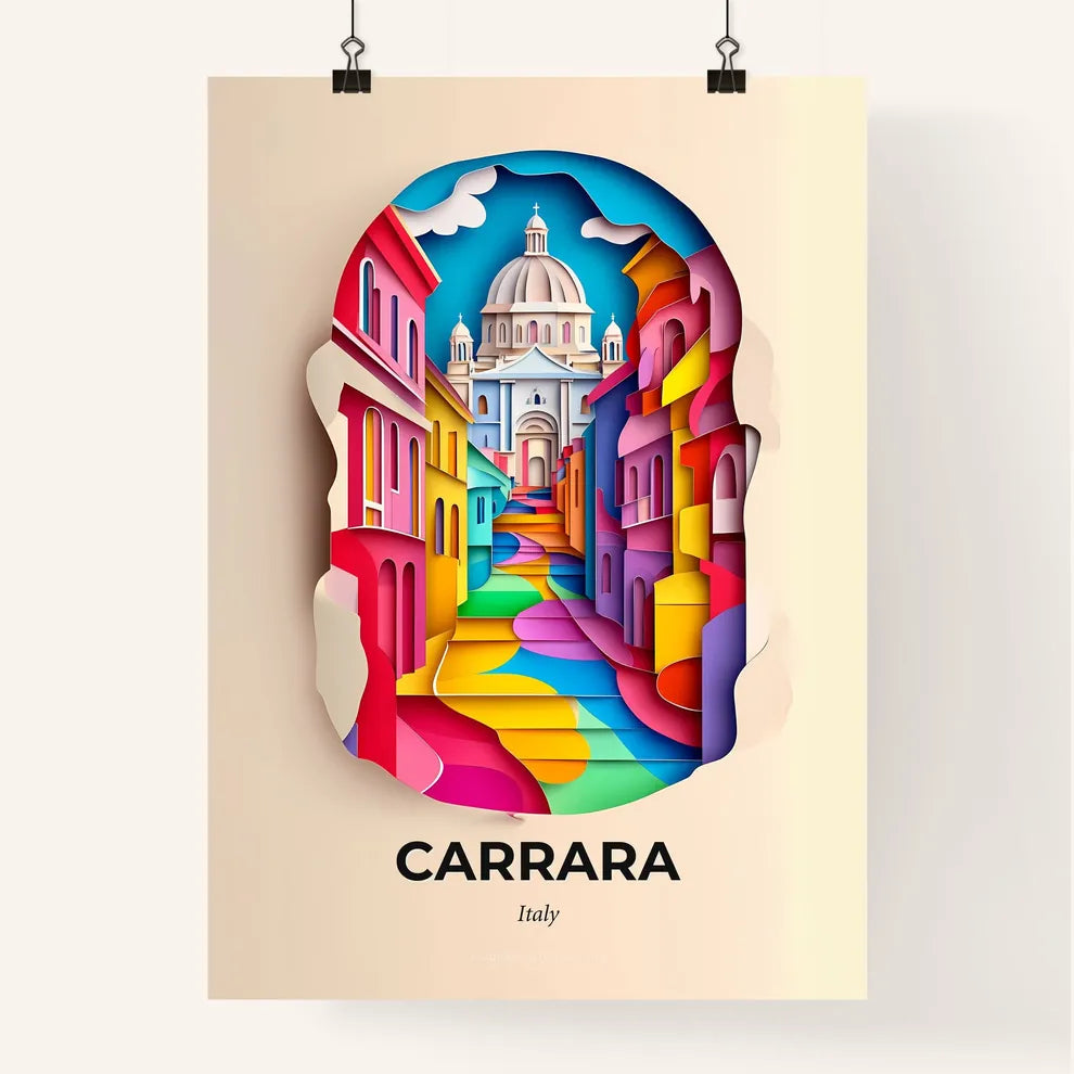 Vivid Carrara, Italy, Colorful Poster