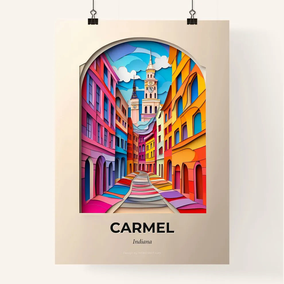 Vivid Carmel, Indiana, Colorful Poster