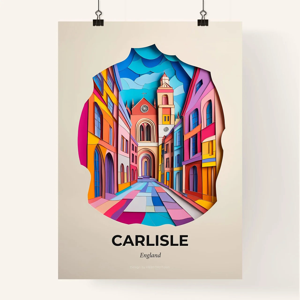Vivid Carlisle, England, Colorful Poster