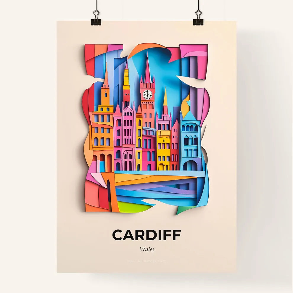 Vivid Cardiff, Wales, Colorful Poster