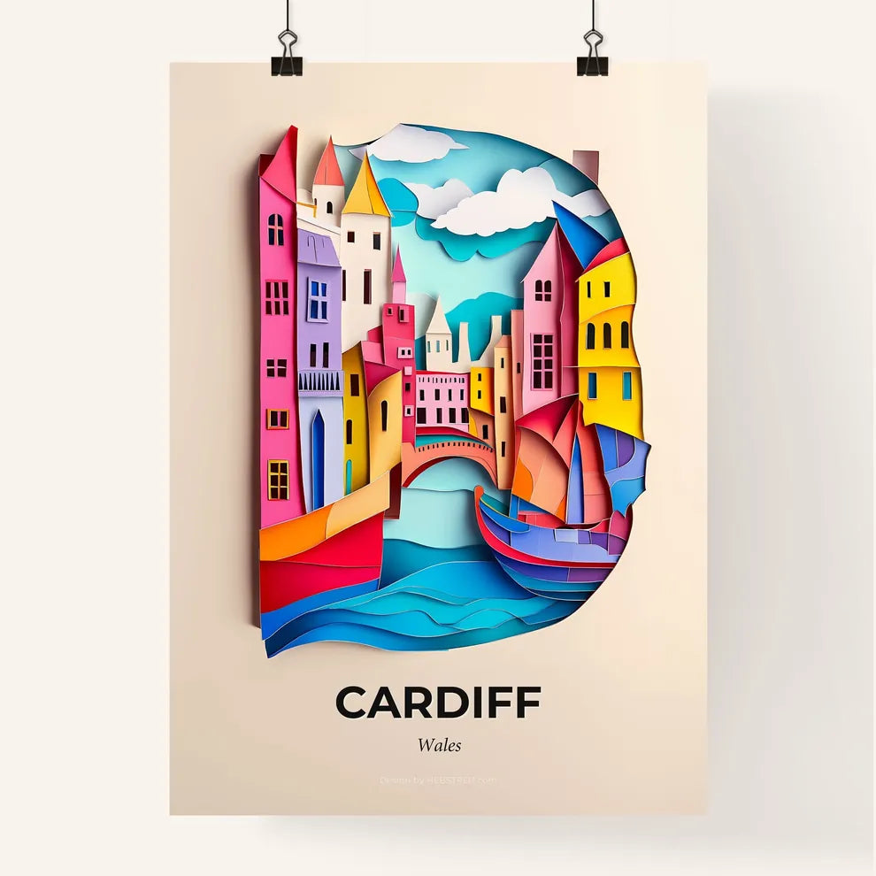 Vivid Cardiff, Wales, Colorful Poster