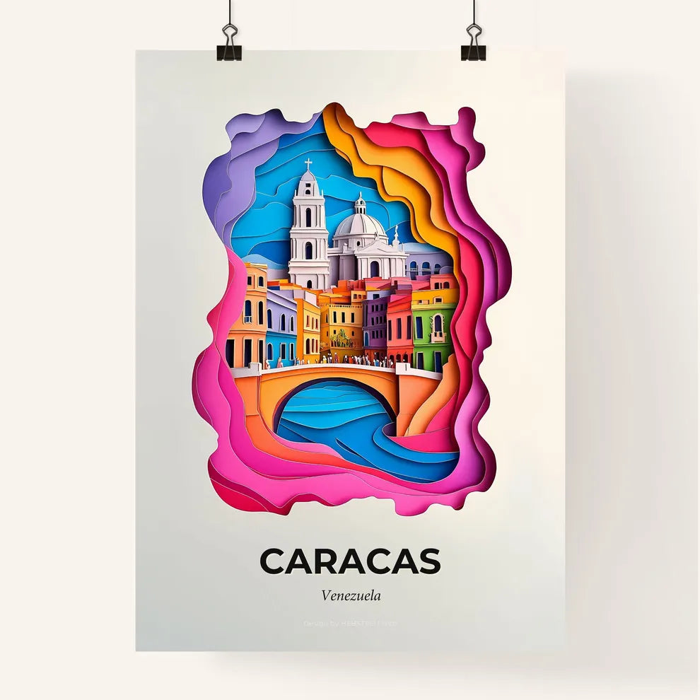 Vivid Caracas, Venezuela, Colorful Poster