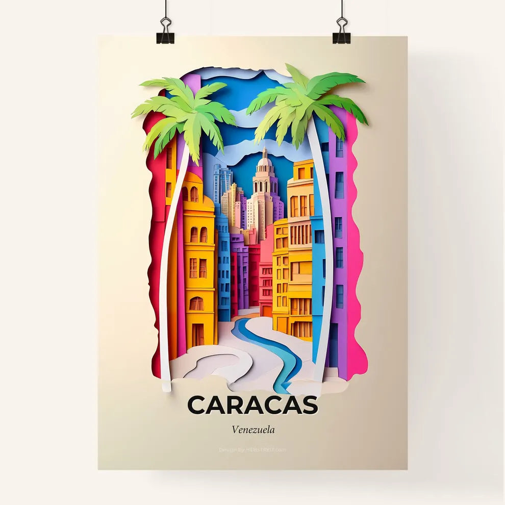 Vivid Caracas, Venezuela, Colorful Poster
