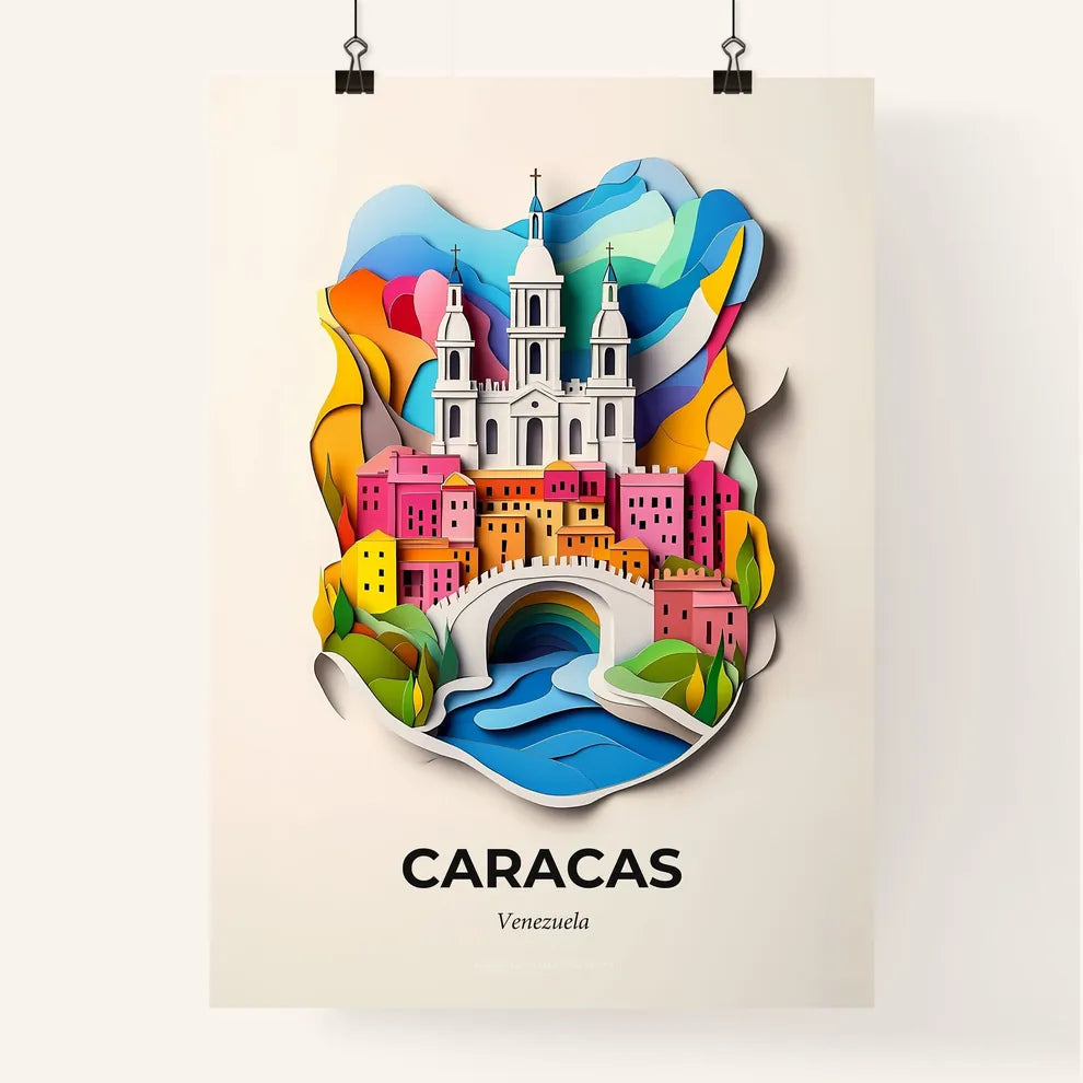 Vivid Caracas, Venezuela, Colorful Poster
