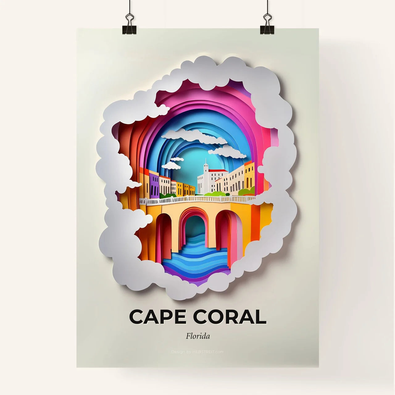 Vivid Cape Coral, Florida, Colorful Poster