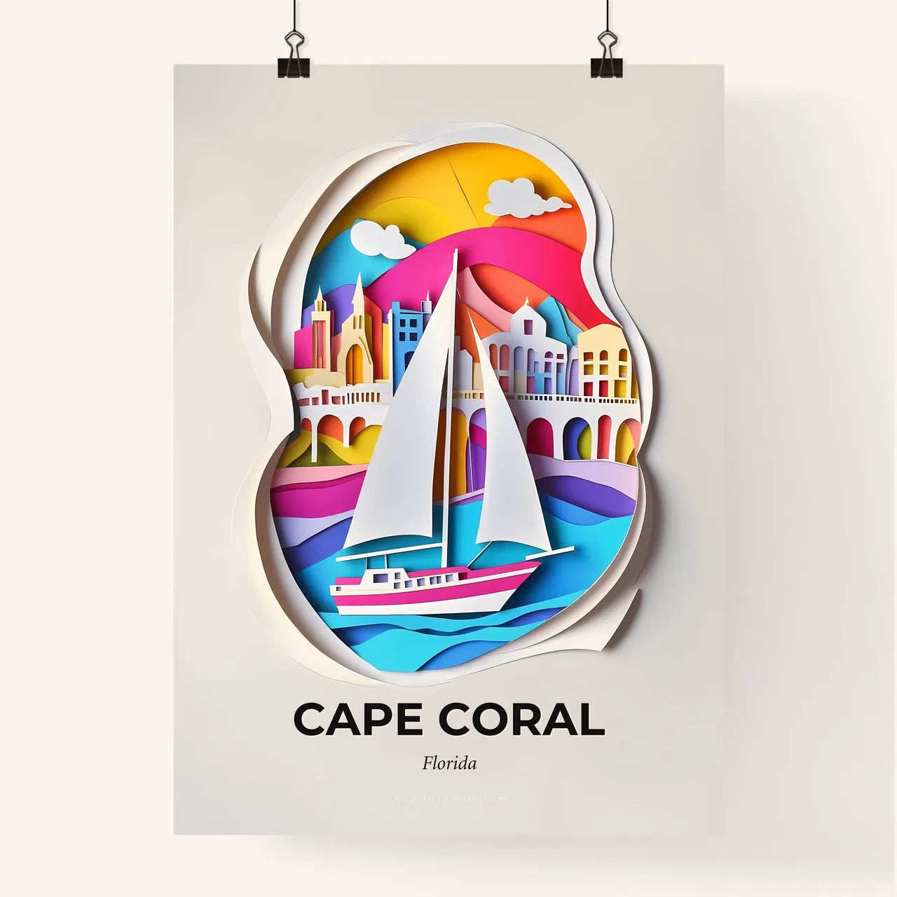 Vivid Cape Coral, Florida, Colorful Poster