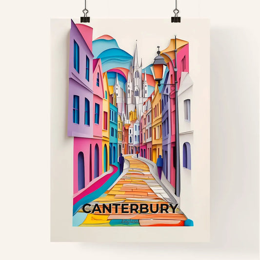 Vivid Canterbury, England, Colorful Poster
