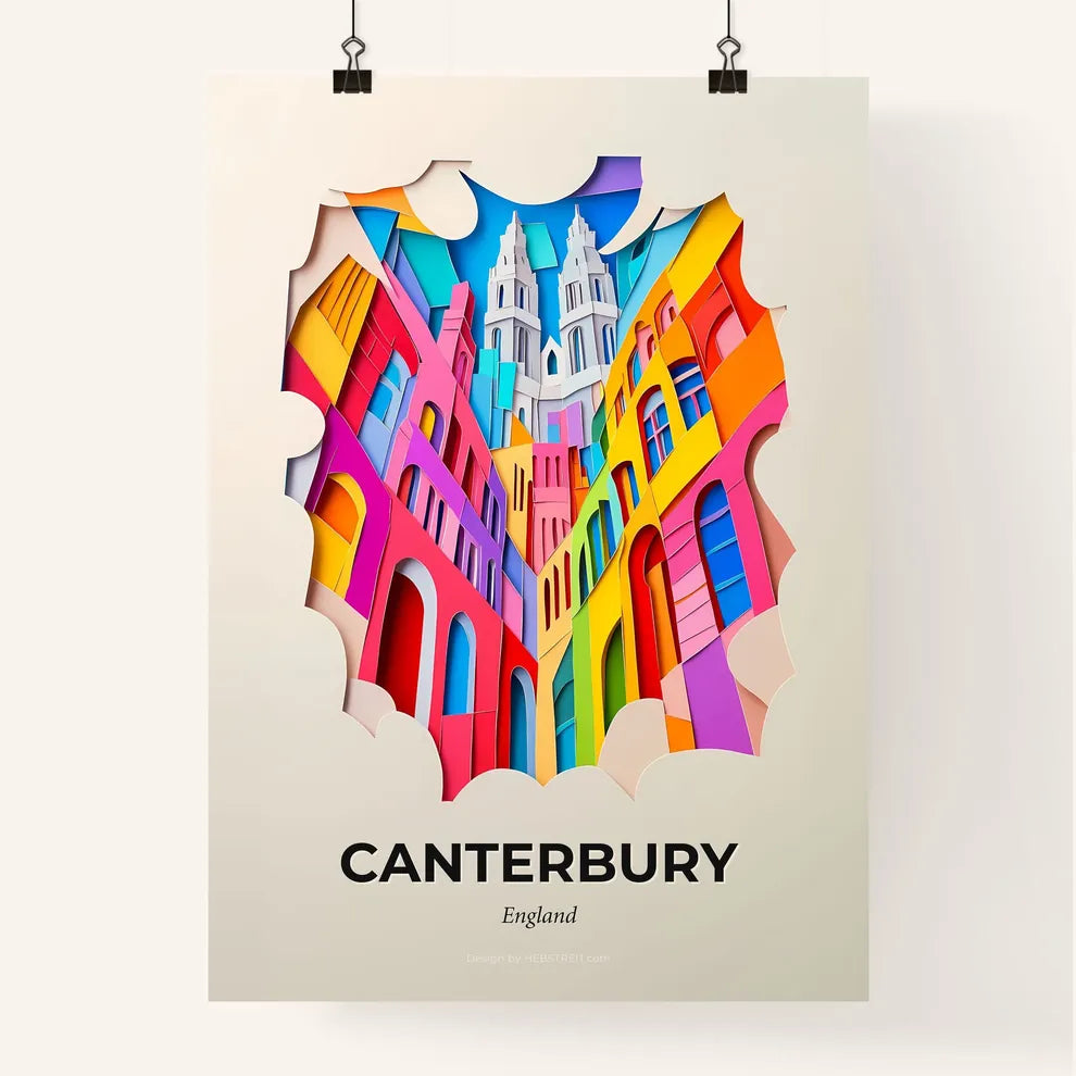Vivid Canterbury, England, Colorful Poster