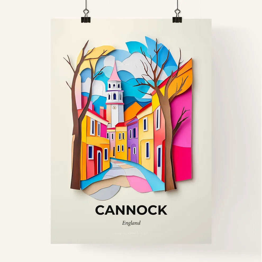 Vivid Cannock, England, Colorful Poster