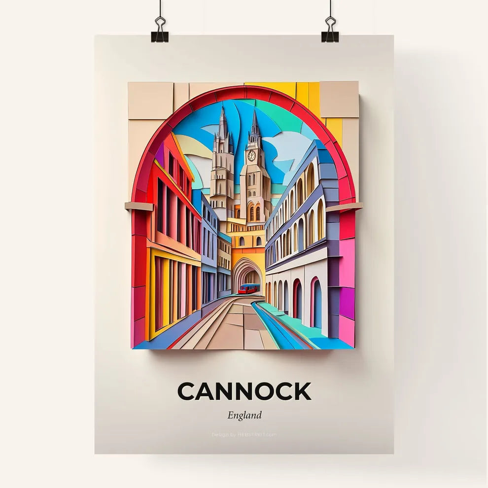 Vivid Cannock, England, Colorful Poster