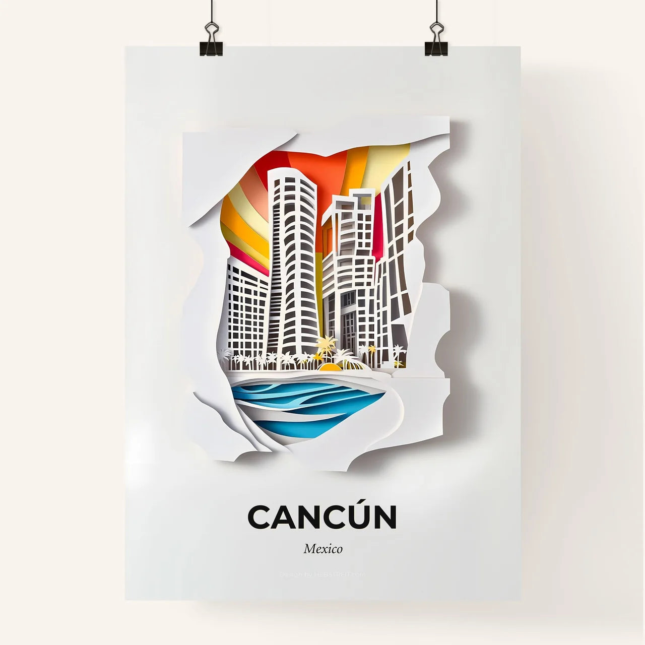 Vivid Cancún, Mexico, Colorful Poster