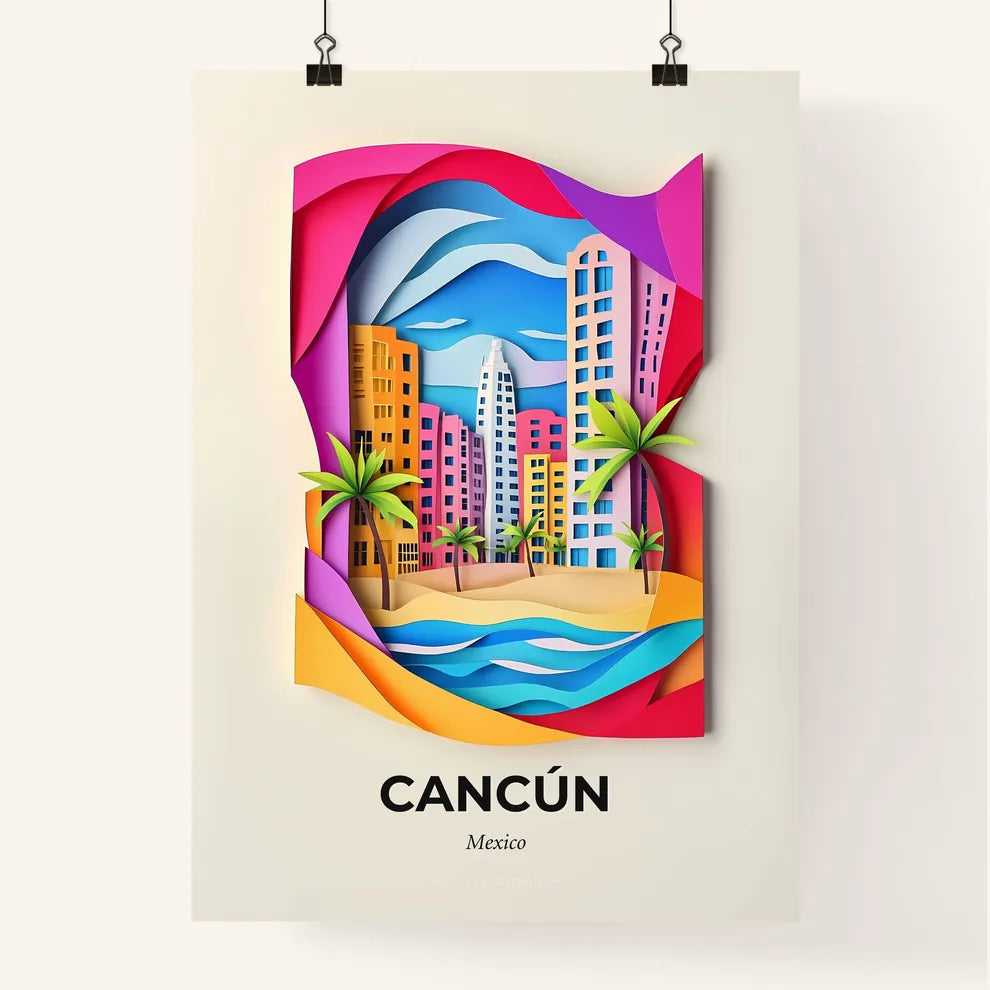 Vivid Cancún, Mexico, Colorful Poster