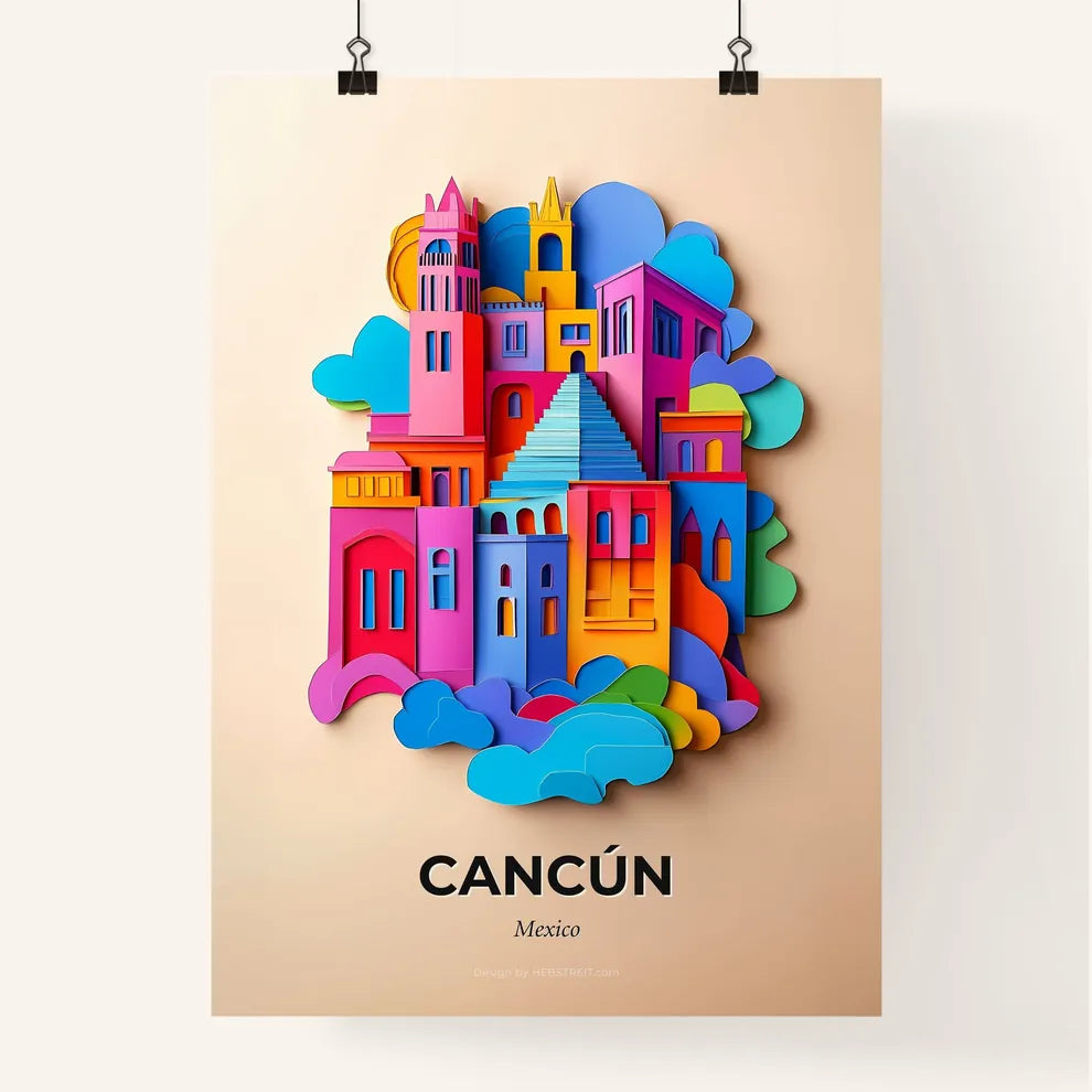 Vivid Cancún, Mexico, Colorful Poster