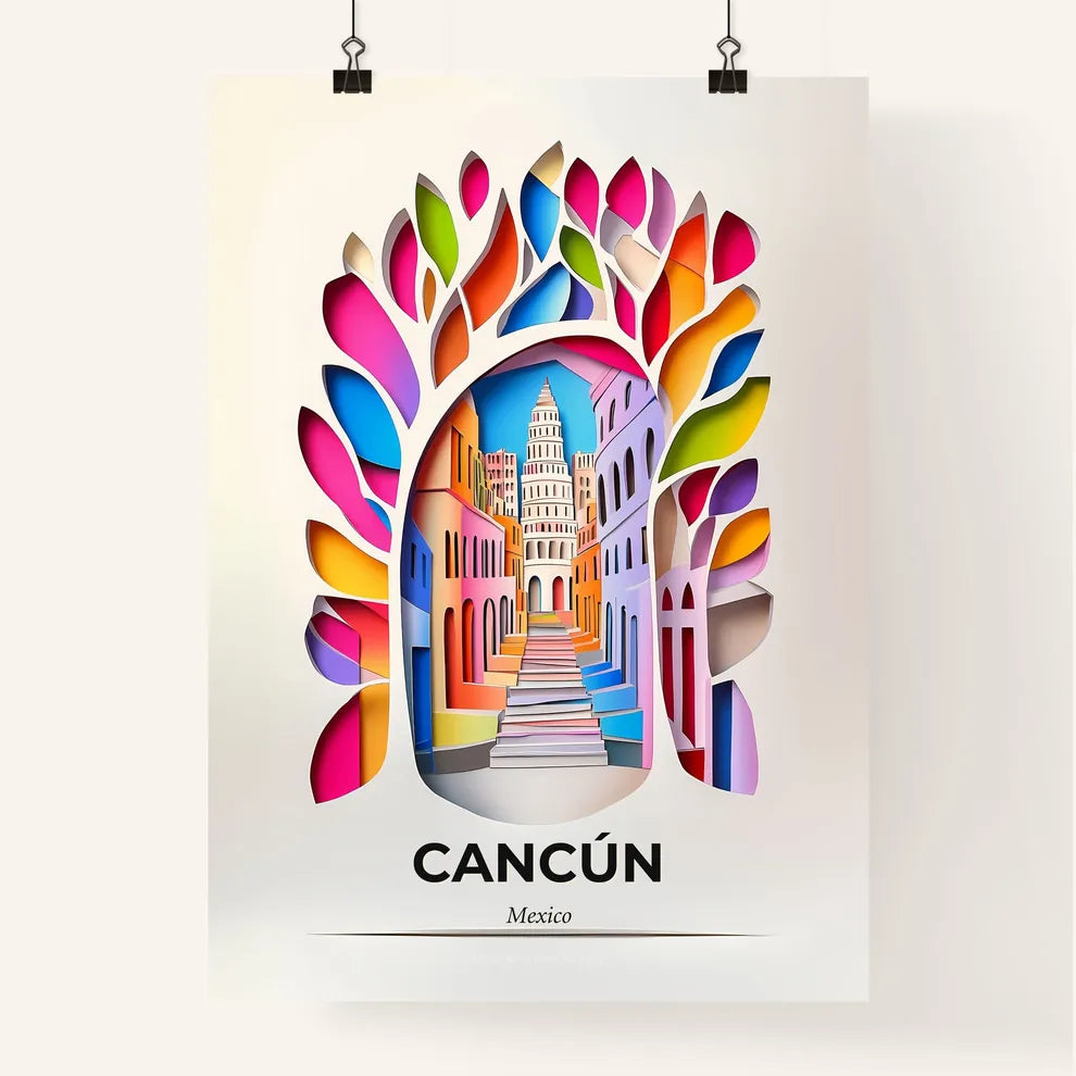 Vivid Cancún, Mexico, Colorful Poster