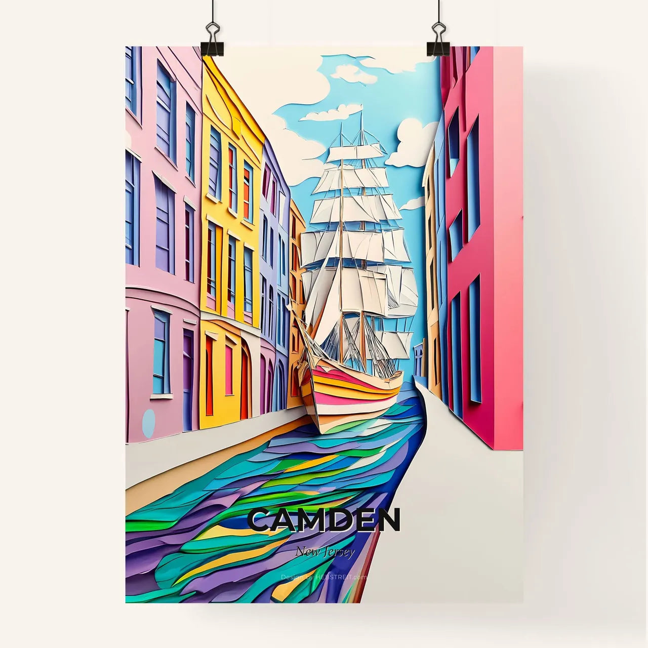 Vivid Camden, New Jersey, Colorful Poster