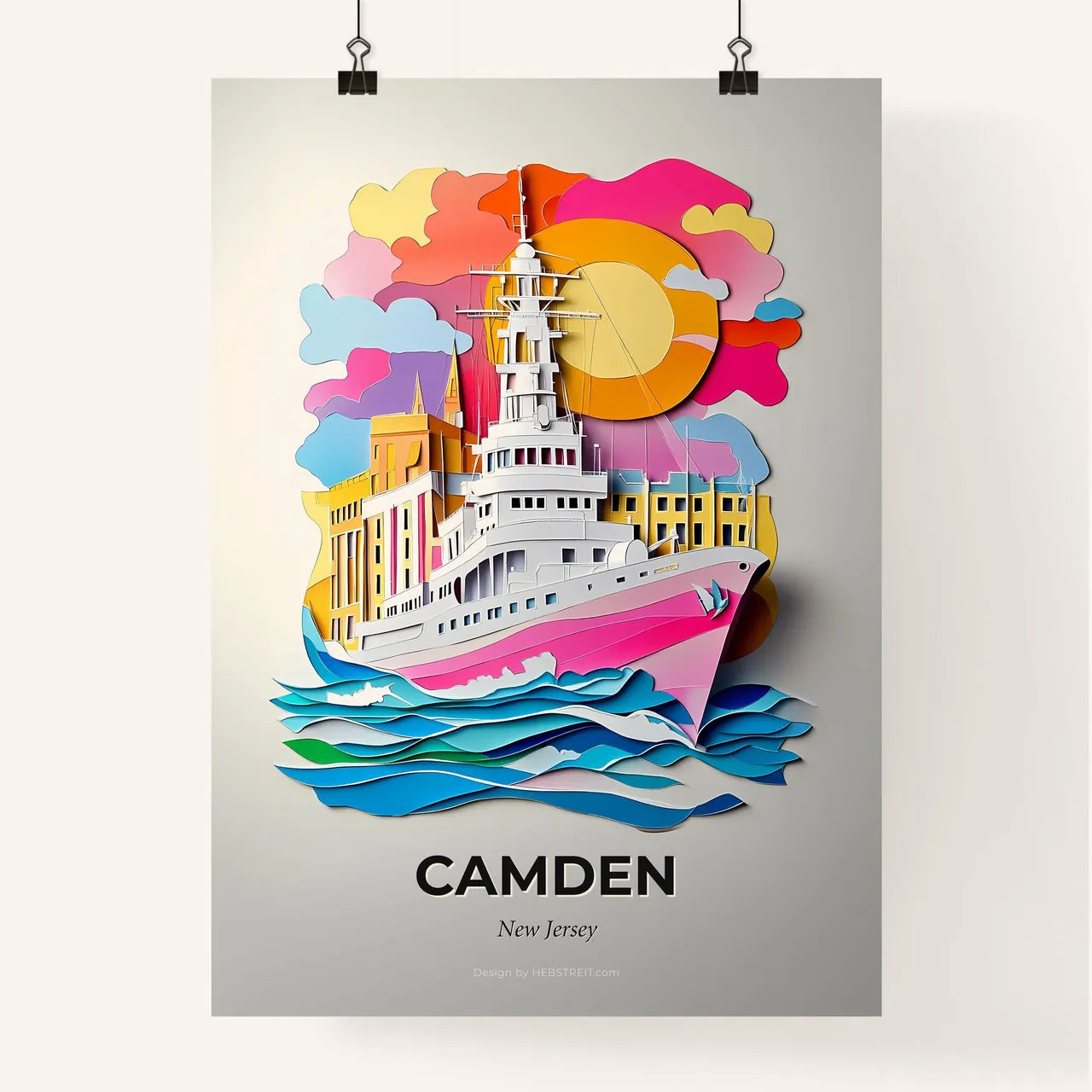 Vivid Camden, New Jersey, Colorful Poster