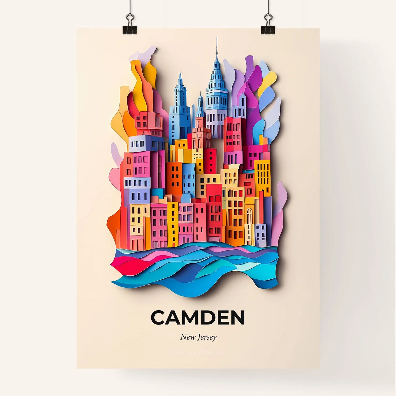 Vivid Camden, New Jersey, Colorful Poster