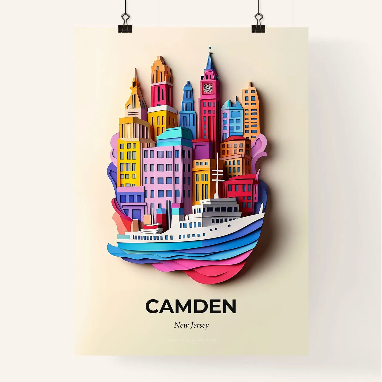 Vivid Camden, New Jersey, Colorful Poster
