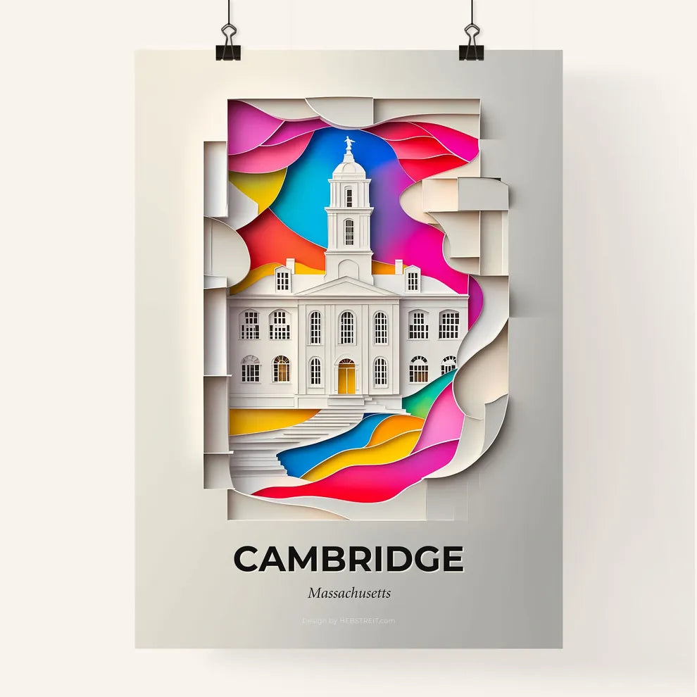 Vivid Cambridge, Massachusetts, Colorful Poster