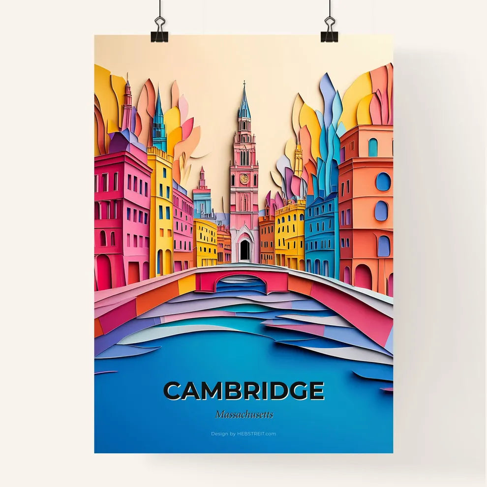 Vivid Cambridge, Massachusetts, Colorful Poster