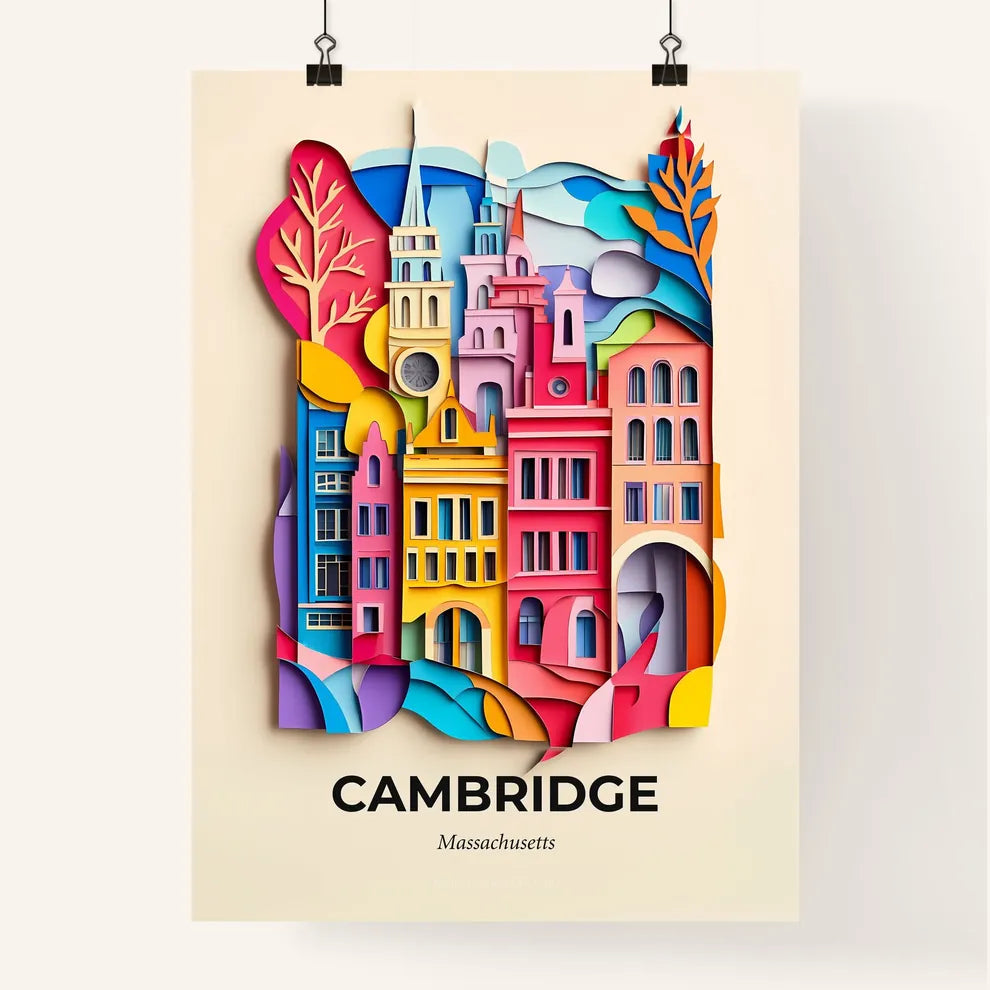 Vivid Cambridge, Massachusetts, Colorful Poster