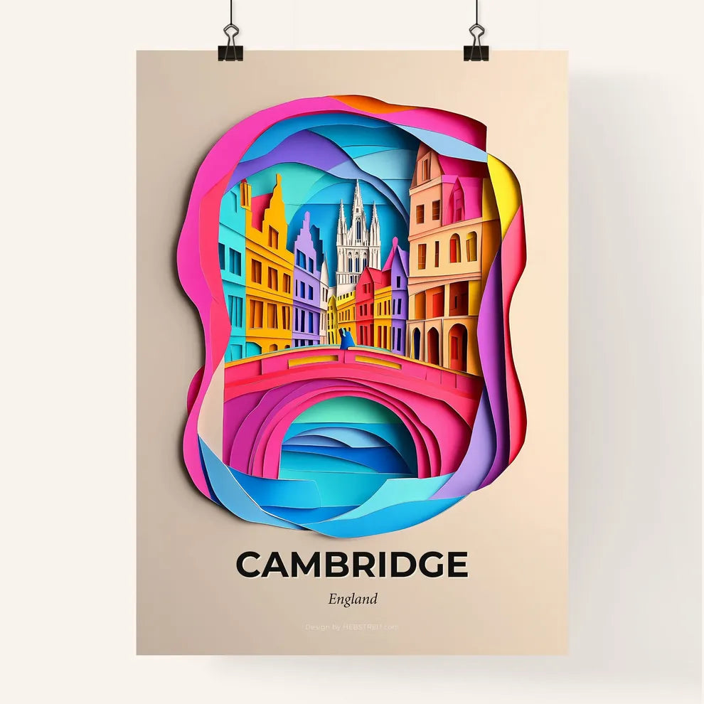 Vivid Cambridge, England, Colorful Poster