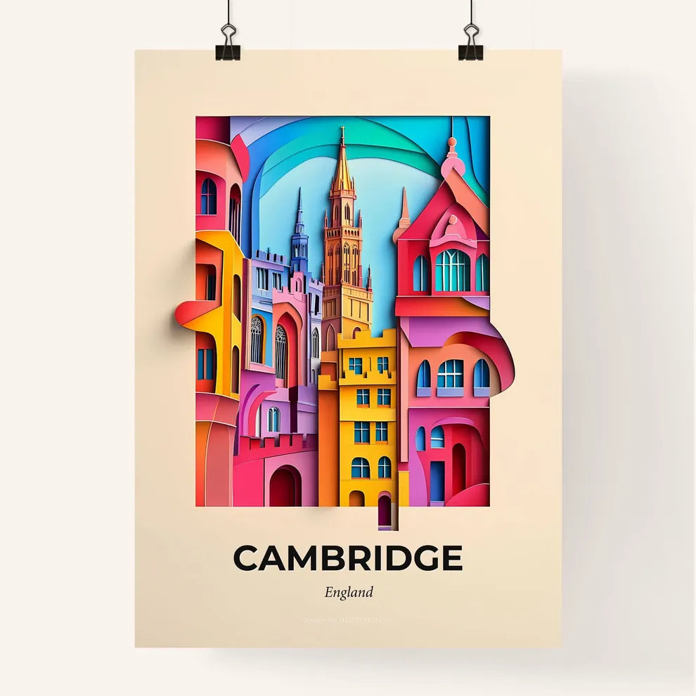 Vivid Cambridge, England, Colorful Poster
